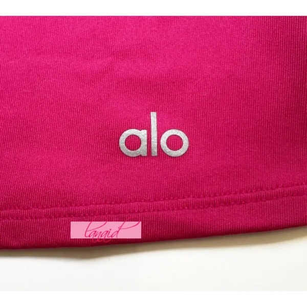 Alo Charmed Tennis Dress Magenta Crush Button-Up V-Neck Sleeveless Henley Mini L - Image 13