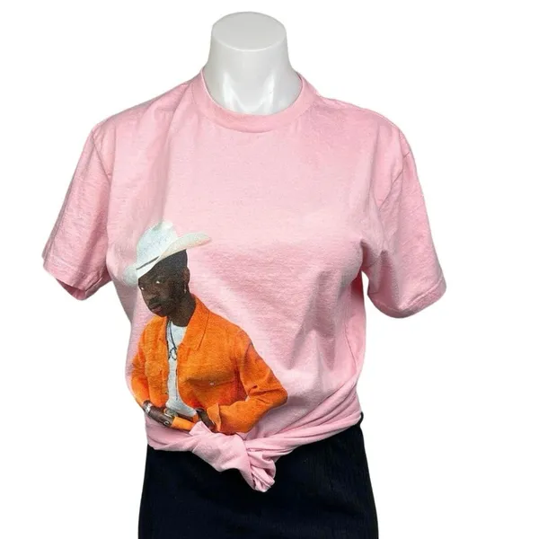 Next Level Apparel Lil Nas Womens Pink Unlikely Cowboy Artist Fan Short Sleeve Tee T-Shirt Top Sz S - Image 3