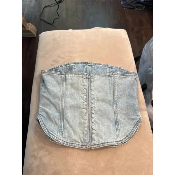 Denim forum zip up denim corset - Image 3