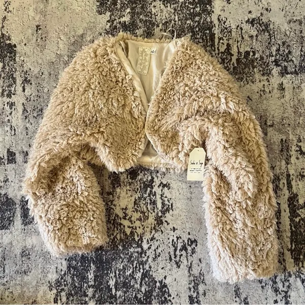 sadie & sage janae faux fur cropped jacket y2k - Image 3