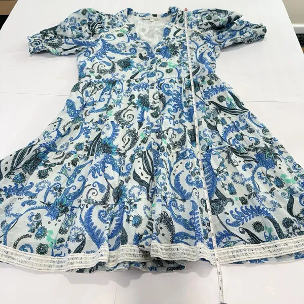 HALE BOB Roxie Dress Blue Floral Pockets SMALL - Image 11