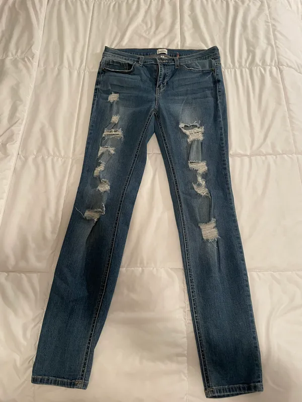 Ripped Skinny Jeans Blue Size 8 - Image 3