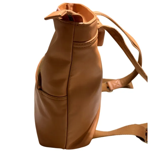 Mark And Graham Vegan Leather Backpack Top Zipper Camel - Image 3