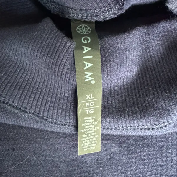 GAIAM Deep Blue‎ Turtleneck Sweatshirt Side Zippers Size XL NWT - Image 3