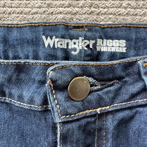 Wrangler Riggs Workwear Dark Blue Denim Bootcut Jeans Size 4 x 30 - Image 6