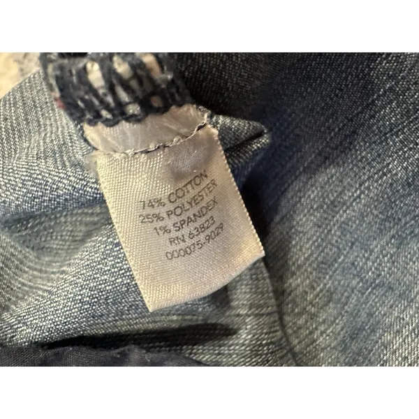 Christopher & Banks Denim Jean Jacket Women’s XL Petite Clear Rhinestone Buttons - Image 3