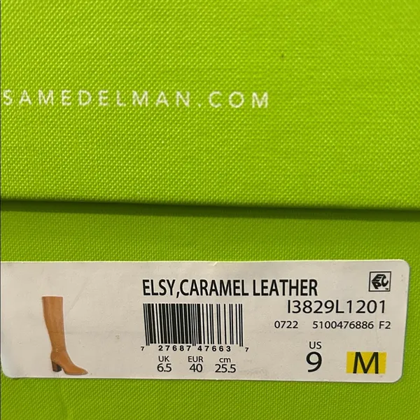 NWT Sam Edelman Elsy Caramel Leather Knee High Block Heel Boots Size 9 - Image 3