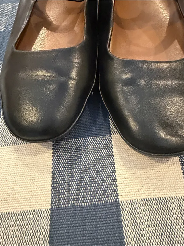 Naturalizer Black Leather Behold Mary Jane Flats with Cross Strap Knot - Image 6