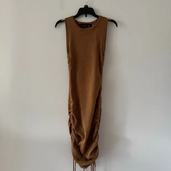 Lioness x Revolve Military Minds Brown Tan Ruched Mini Dress NWT Size XS - Image 3