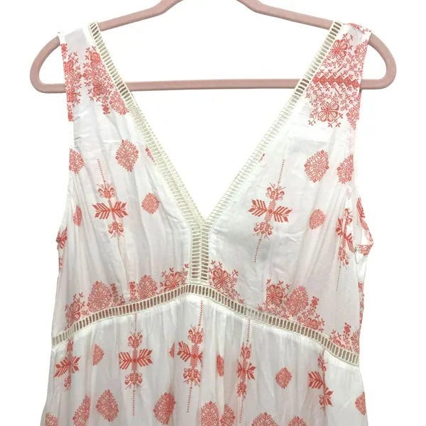 BB Dakota Havana Floral Maxi Dress NWT Size 10 White Peach Boho V-Neck - Image 5