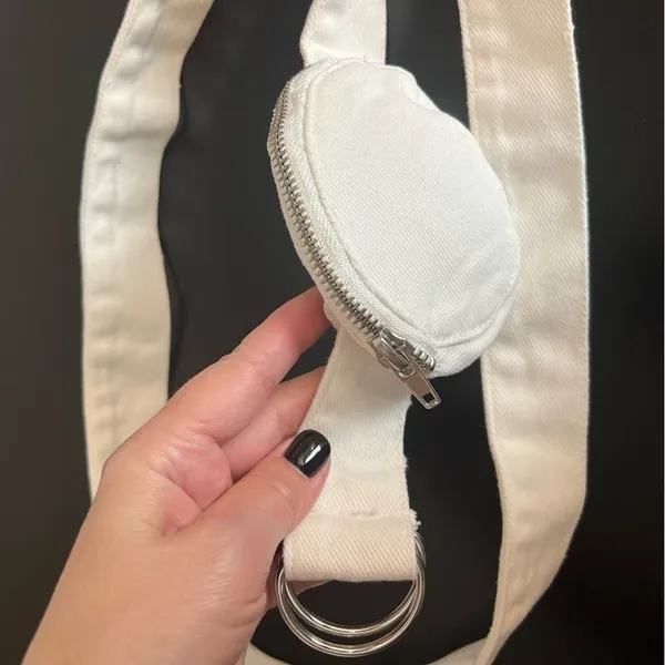 Mini Canvas fannypack Coin belt bag pouch , 45” long, 4.5”x1.5”wallet. NWOT - Image 3