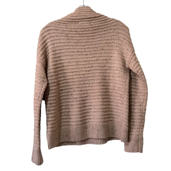 Madewell Women Sweater Size XXS Pink Wool‎ Blend Ribbed Knit Mock Neck Cozy City - Image 2