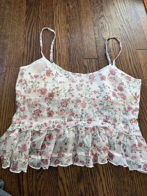 Hollister Floral Chiffon Ruffle Cami - Image 3