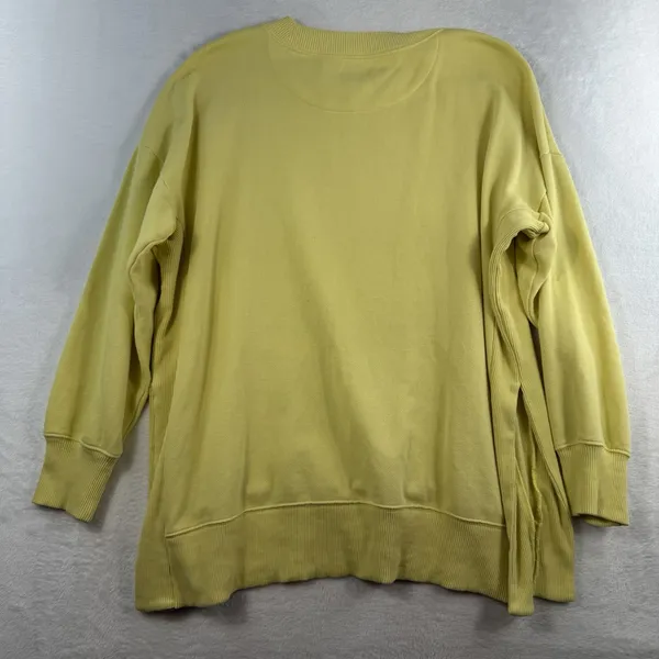 Aerie L Large Good Vibes Oversized Sweatshirt Tunic Long Sleeve Crew Neck Yellow - Image 12