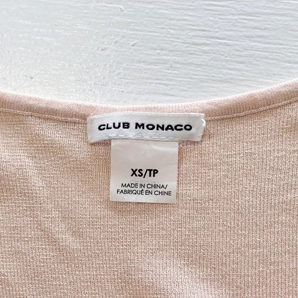 Club Monaco Ruffle Trim Cold Shoulder Long Sleeve Sweater Blush Pink Size XS - Image 12