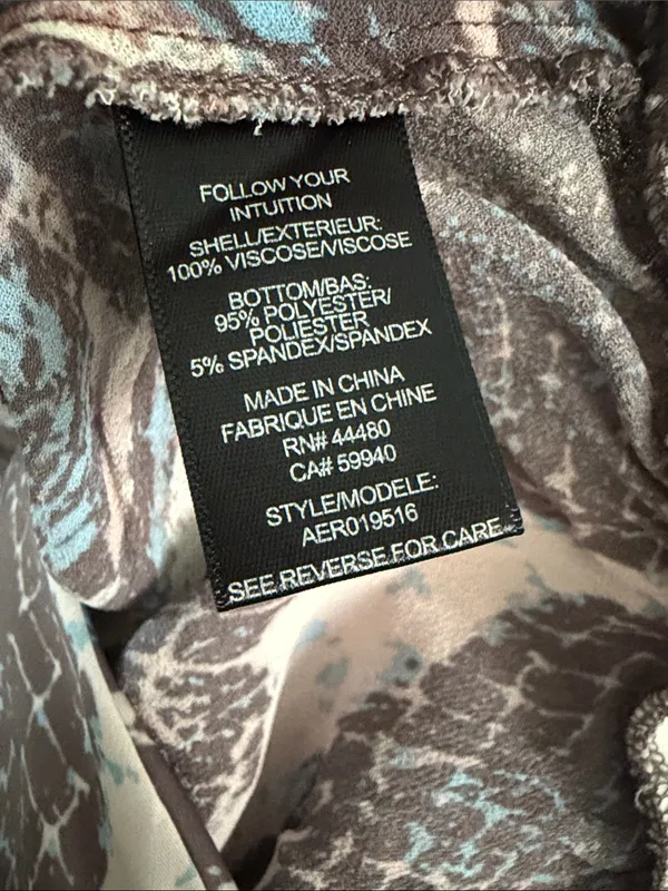 AFRM Pink, Blue & Gray Abstract Print Long-Sleeve Bodysuit - Image 4