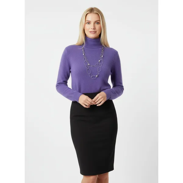 100% Cashmere Lavender Long Sleeve Turtleneck Sweater Croft & Barrow M - Image 9