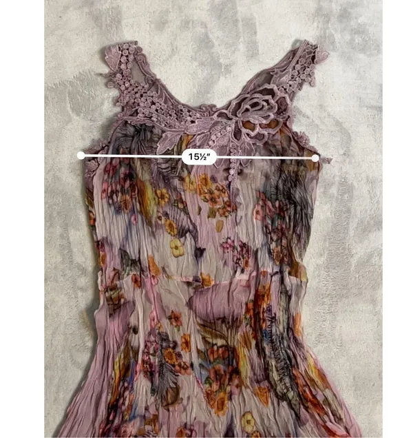 Vintage Silk Butterfly Fairy Princess Floral Top/Mini Dress - Image 11
