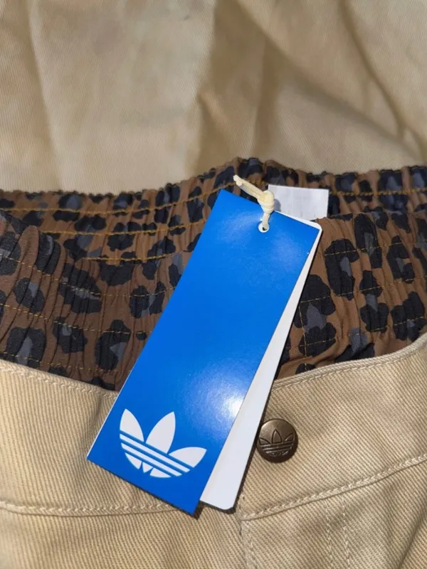 NWT Adidas Women's Firebird Utility Jort Short Stone Khaki JX8762 SZ-10 - Image 7
