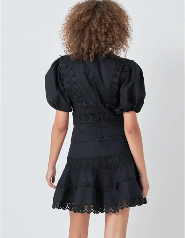 Black Eyelet Dress - Image 2