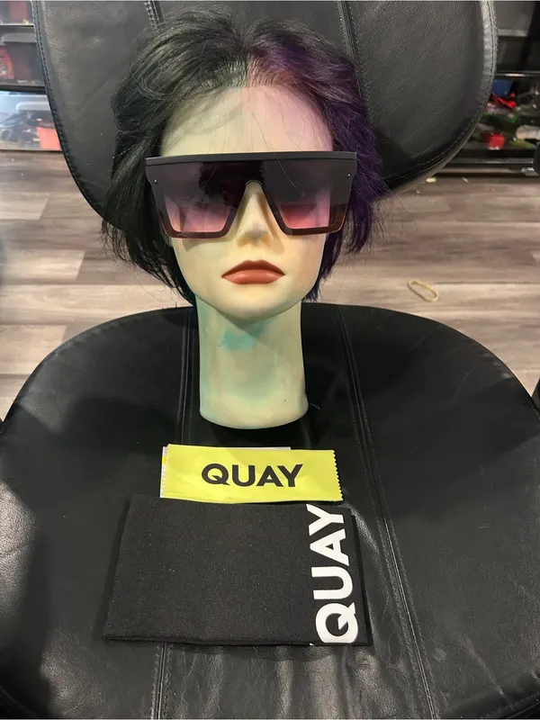 Quay Hindsight Oversized Square Shield Sunglasses - Purple Gradient New - Image 6