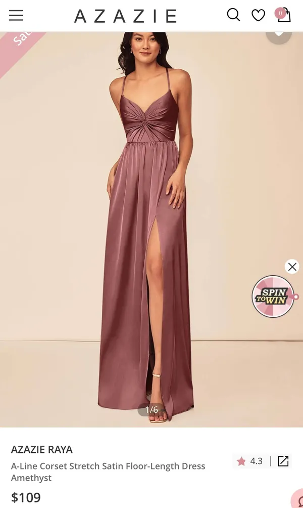 Azazie Bridesmaid Dress Worn ONCE - Image 2