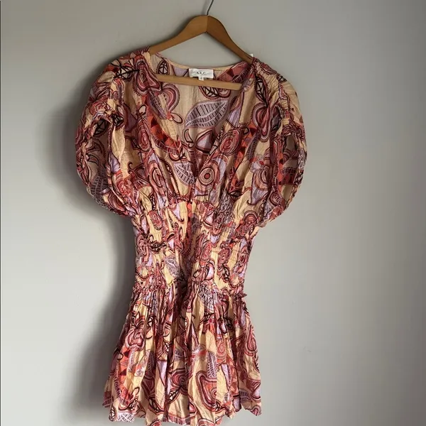 A.L.C. Frank Luna Cotton Smocked Waist Dress 4 - Image 4