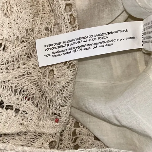 Zara Beige Crotchet Mini Dress(Size Small) - Image 8