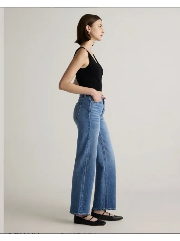 Quince Bella Relaxed Straight Leg Jeans Atlantic Blue Size 30/30 - Image 4