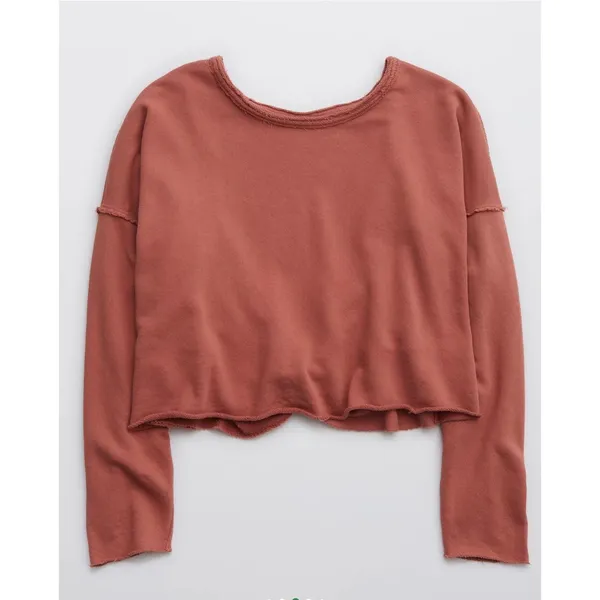 Aerie Weekend Pretty Twist Back‎ Raw Hem Sweatshirt Small - Image 5
