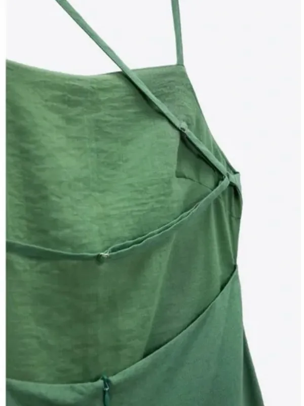Zara Linen Blend Strappy Midi Dress - Image 7