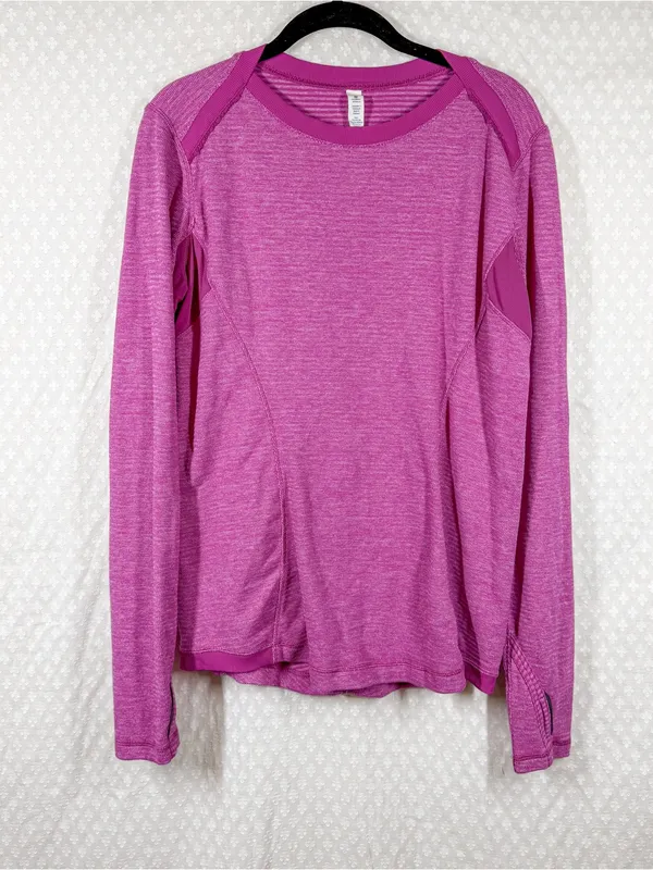 Lululemon Pink Space Dye Long Sleeve Ribbed Base Runner Top - Image 2