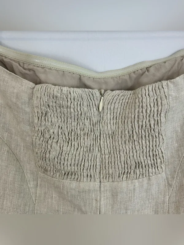 DISSH Daphne Linen Strapless Mini Dress with Pockets Size 6 Natural Oatmeal - Image 11