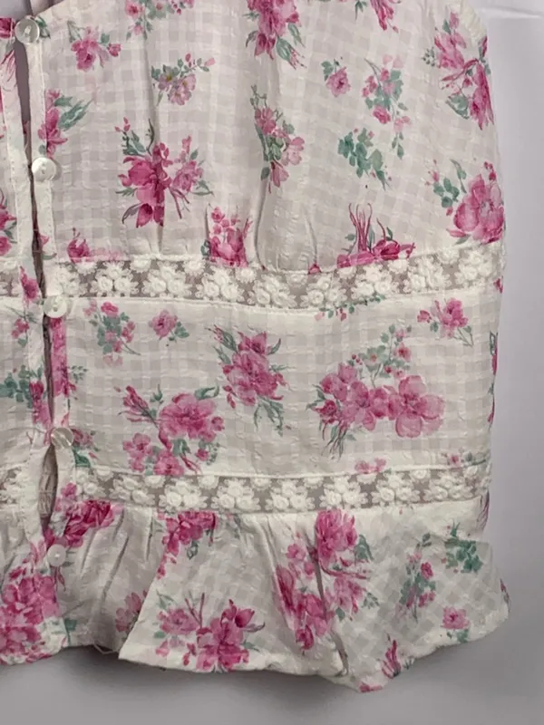 Altar’d State Tank Top XL Pink Floral Lace Peplum Fairycore Cottagecore NWOT - Image 8