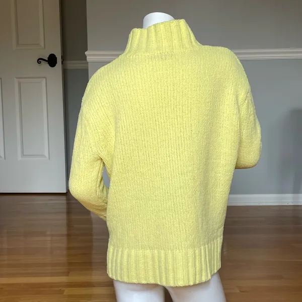 Women’s Philosophy Republic Clothing Yellow Turtleneck Sweater Ribbed Knit Size S - Image 4