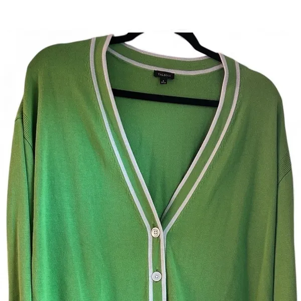Talbots Cardigan Sweater Green Large‎ - Image 4