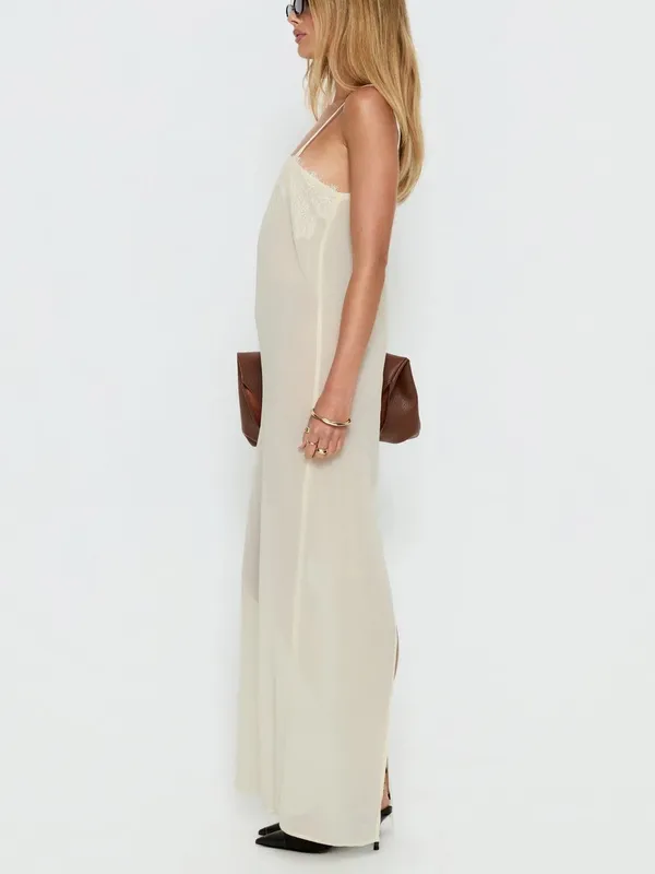 Lioness Glacial Sheer Maxi Dress Butter - Image 5