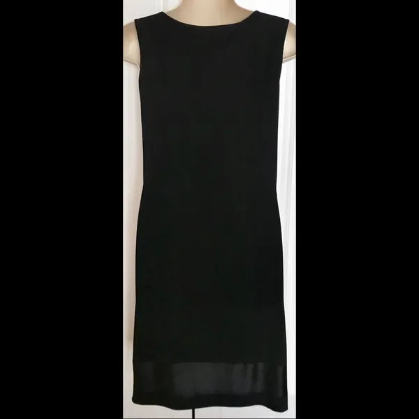White House | Black Market Black Shift Dress With Silk Trim Size M - Image 2