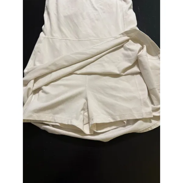 Old Navy Women Cream PowerSoft Strappy Active Dress with Built-in Shorts Large - Image 2