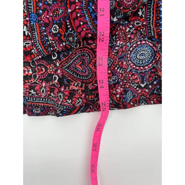 Abercrombie Spaghetti Strap Paisley Burgundy and Navy Dress Size Small‎ Y2K - Image 4