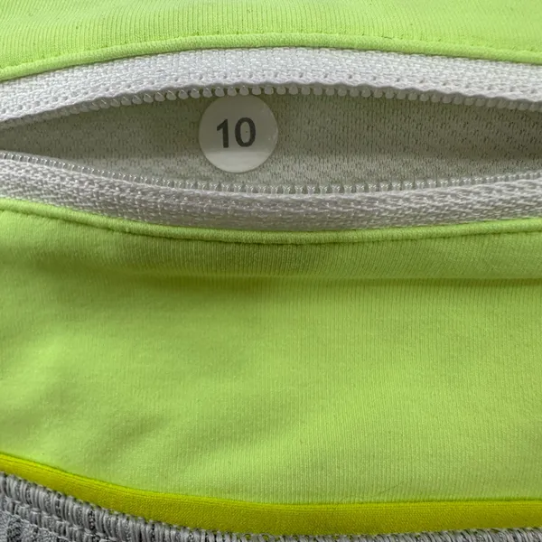 Lululemon Speed Shorts Space Silver Spoon Yellow Clear Mint Stretch‎ Size 10 - Image 3