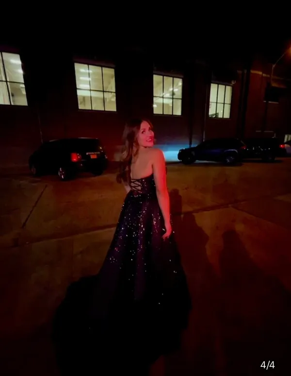 Sherri Hill Black Sparkly Ball Gown Dress - Image 4