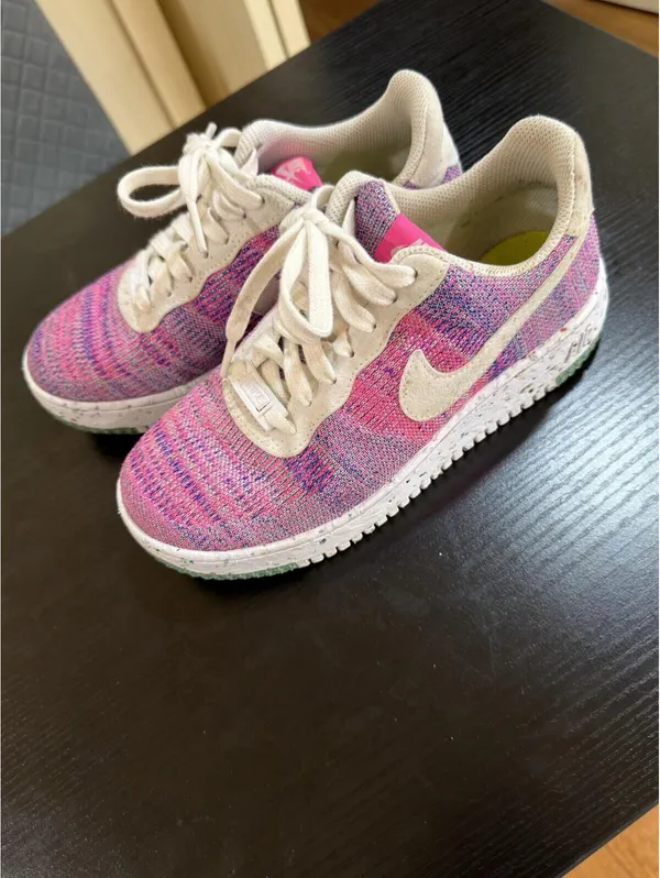 Size US 6.5 Women’s Nike Air Force 1 Crater Flyknit Fuchsia Glow Pink - Image 11