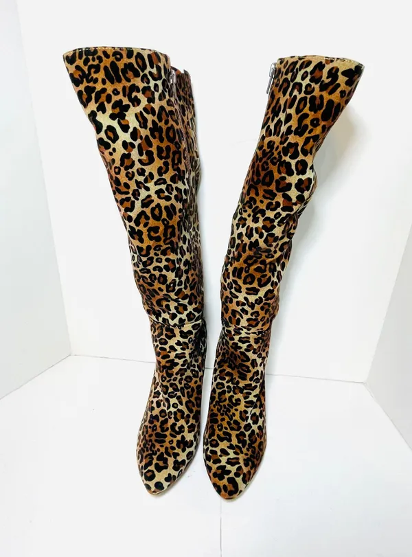 Leopard Animal Print Knee High Boots - Image 5