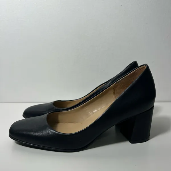 Naturalizer Warner Square Toe Solid Black Pump High Heels - Image 7