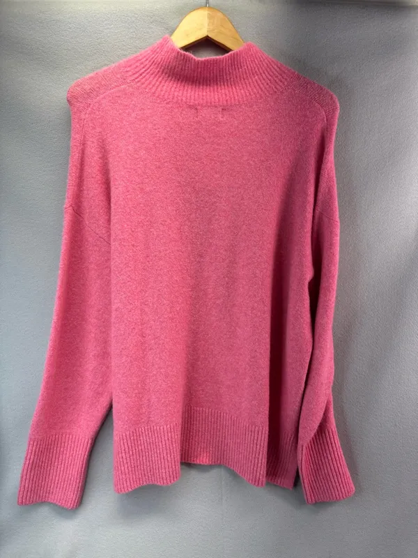 J. Crew Factory XL Bubblegum Pink Mock Neck Extra Soft Knit Sweater - Image 2