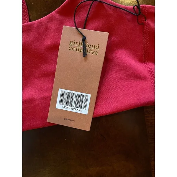 Girlfriend Collective‎ Red Juliet Strappy Criss Cross Back Sports Bra XXS - Image 9