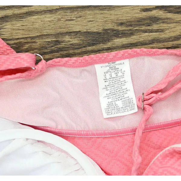 NWT Swim Solutions Swim Textured Underwire Tankini Top 806766 Guava Pink 14 - Image 8