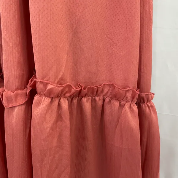 New One One Six Open Back High Neck Sleeveless Tiered Maxi Dress Clay Size Large - Image 6