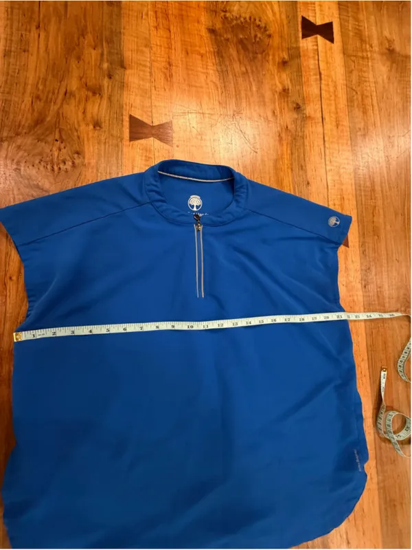 Healing Hands 360 Sandy Scrub Top Royal Blue Zip Stand Collar Stretch Womens M - Image 13